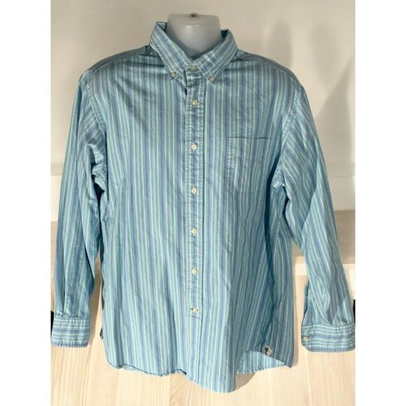 Cremeieux Mens XL Long Sleeve Striped Button Down Multicolor Shirt All Cotton - Picture 2 of 5